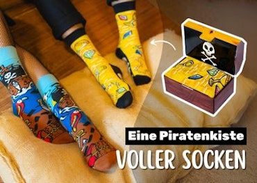 Piraten Schatztruhe Socken Box 2 Paar Rainbow Socks